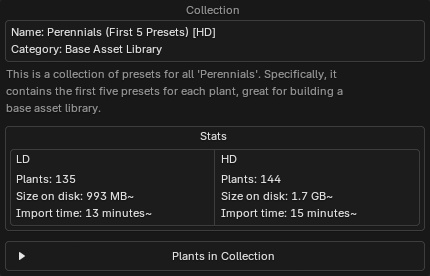 Collection Info Popup