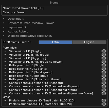 Biomes Info Popup