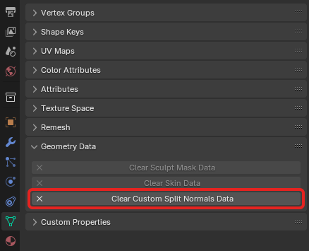 Troubleshoot - Clear Custom Split Normals