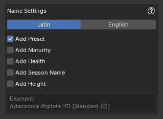 Import Name Settings