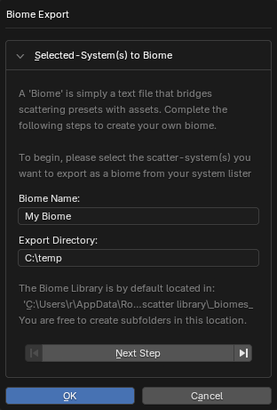 Biome Export Instruction
