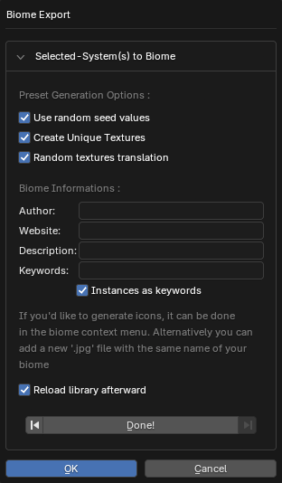 Biome Export Instruction