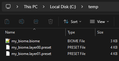 Biome Export Instruction